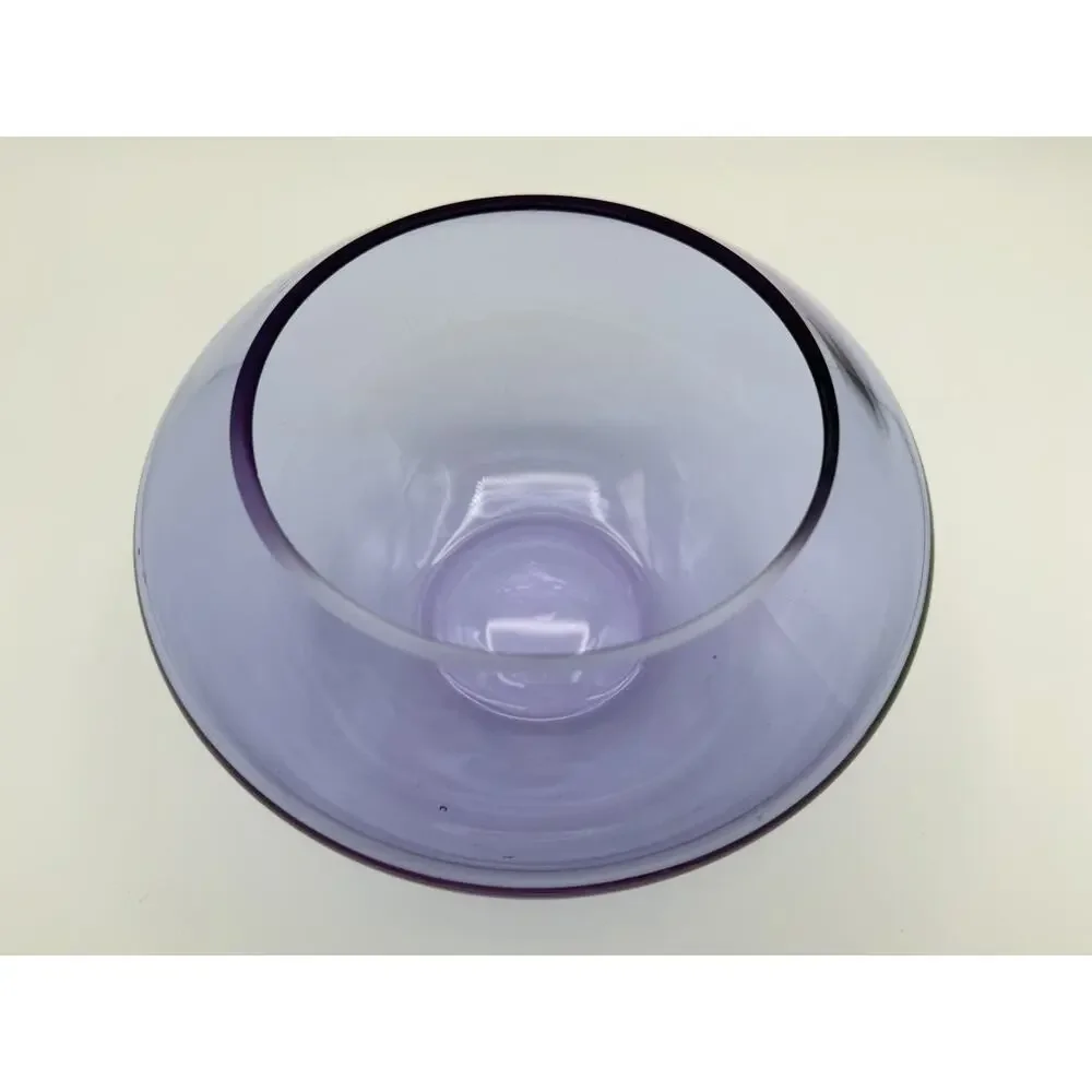 Alexandrite Neodymium Floating Rose Bowl Vase 5” Beveled Rim Art Glass